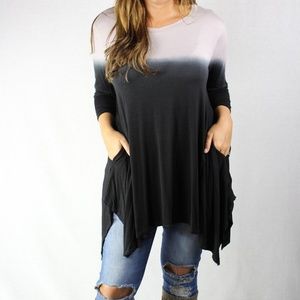 NWOT PLUS SIZE TIE DYE TUNIC TOP WITH POCKETS
